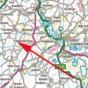 Map of Buckland Brewer environs